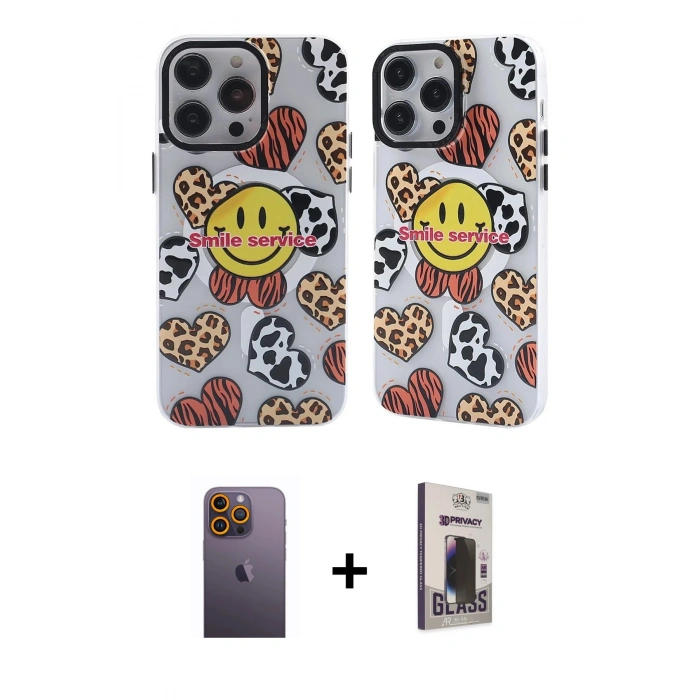 MARSİLYAN™- iPhone 12 Pro Max Kılıf Nova Doku Koleksiyonu - Siyah Bilvis Hayalet Cam Ekran Koruyucu + Sarı Neon Fosforlu Kamera Lens