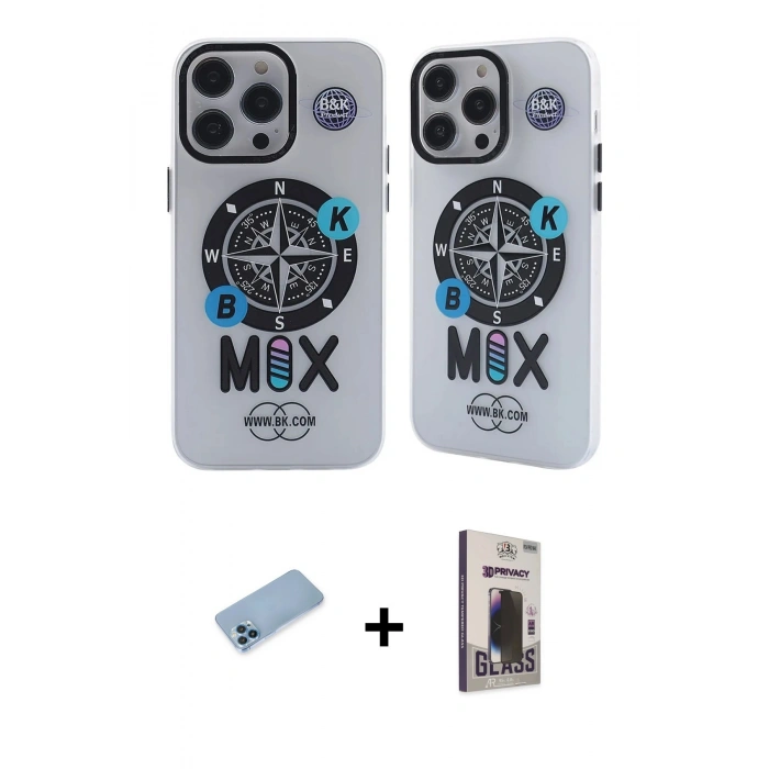 MARSİLYAN™- iPhone 12 Pro Max Kılıf Nova Doku Koleksiyonu - Siyah Bilvis Hayalet Cam Ekran Koruyucu + Shine Kamera Lens Koruma Cam - MI