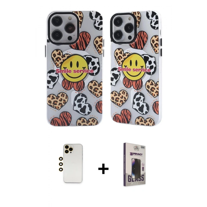 MARSİLYAN™- iPhone 12 Pro Max Kılıf Nova Doku Koleksiyonu - Siyah Bilvis Hayalet Cam Ekran Koruyucu + Shine Kamera Lens - GD