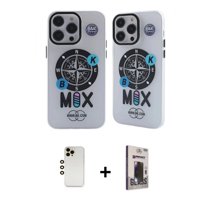 MARSİLYAN™- iPhone 12 Pro Max Kılıf Nova Doku Koleksiyonu - Siyah Bilvis Hayalet Cam Ekran Koruyucu + Shine Kamera Lens - GD