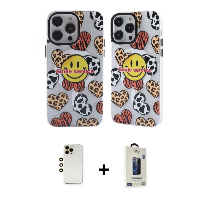 MARSİLYAN™- iPhone 12 Pro Max Kılıf Nova Doku Koleksiyonu - Siyah Bilvis Hayalet Cam Ekran Koruyucu + Shine Kamera Lens - GD