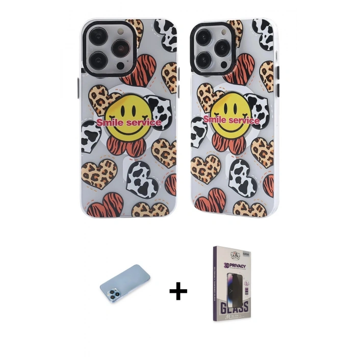 MARSİLYAN™- iPhone 12 Pro Max Kılıf Nova Doku Koleksiyonu - Siyah Bilvis Hayalet Cam Ekran Koruyucu + Shine Kamera Lens Koruma Cam - MI