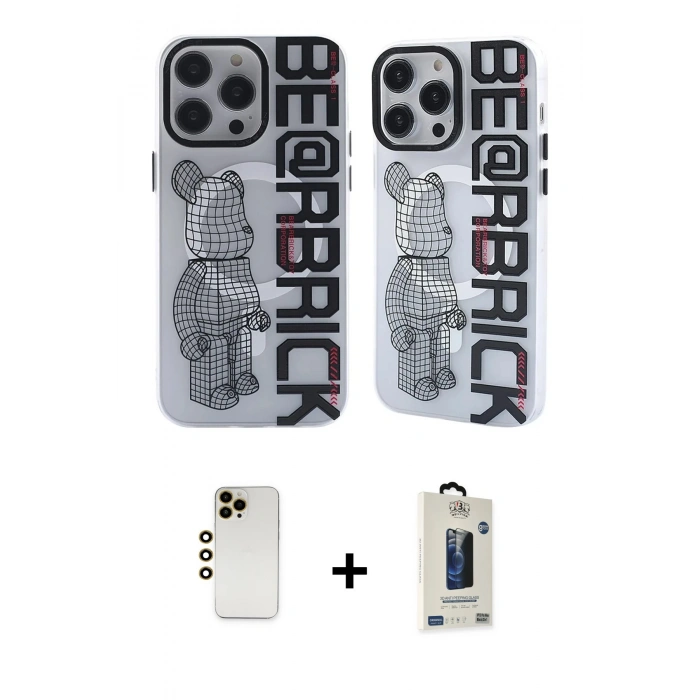MARSİLYAN™- iPhone 12 Pro Max Kılıf Nova Doku Koleksiyonu - Siyah Bilvis Hayalet Cam Ekran Koruyucu + Shine Kamera Lens - GD