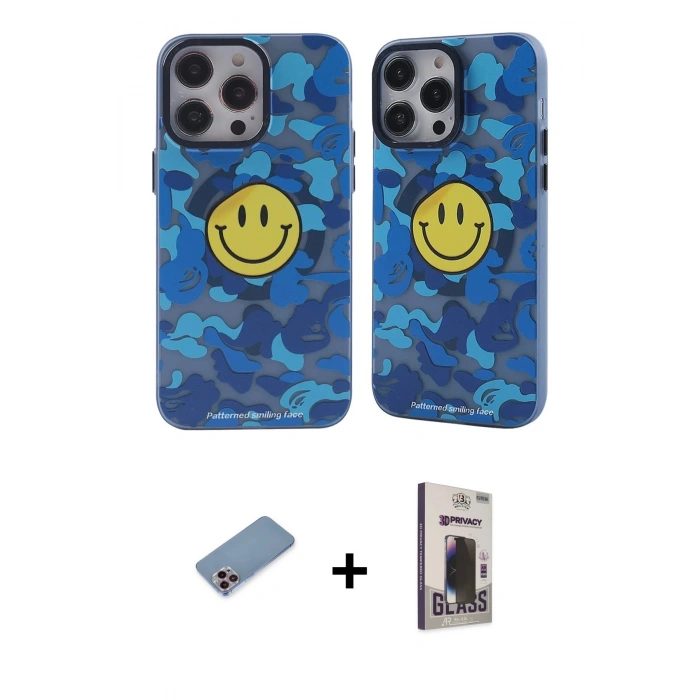 MARSİLYAN™- iPhone 12 Pro Max Kılıf Nova Doku Koleksiyonu - Siyah Bilvis Hayalet Cam Ekran Koruyucu + Shine Kamera Lens Koruma Cam - PE