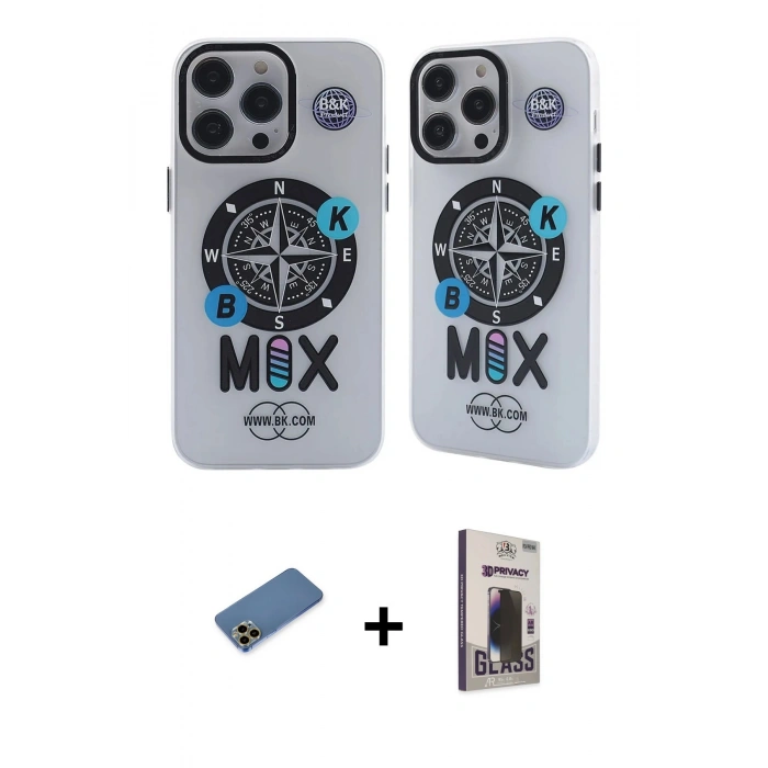MARSİLYAN™- iPhone 12 Pro Max Kılıf Nova Doku Koleksiyonu - Siyah Bilvis Hayalet Cam Ekran Koruyucu + Shine Kamera Lens Koruma Cam - GD