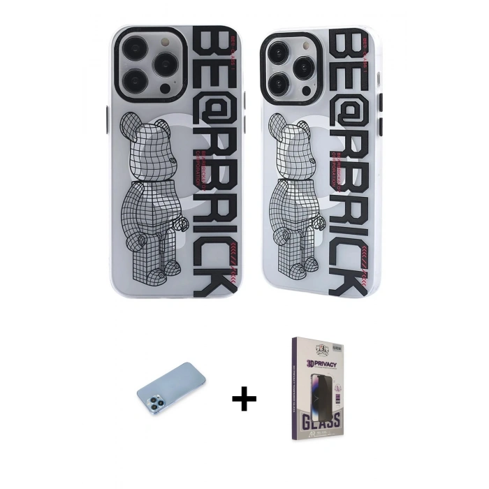 MARSİLYAN™- iPhone 12 Pro Max Kılıf Nova Doku Koleksiyonu - Siyah Bilvis Hayalet Cam Ekran Koruyucu + Shine Kamera Lens Koruma Cam - MI