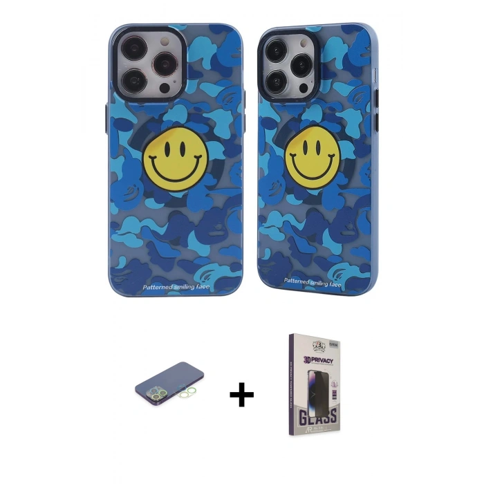 MARSİLYAN™- iPhone 12 Pro Max Kılıf Nova Doku Koleksiyonu - Siyah Bilvis Hayalet Cam Ekran Koruyucu + Renkli Kamera Lens Koruma Cam - YL