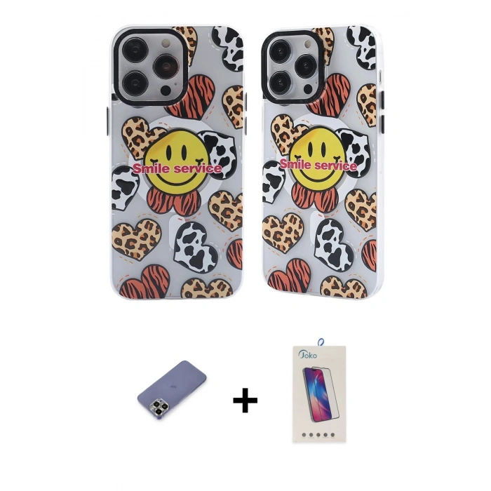 MARSİLYAN™- iPhone 12 Pro Max Kılıf Nova Doku Koleksiyonu - Siyah Joko 5D Cam + Gold Metal Kamera Lens Koruma Cam