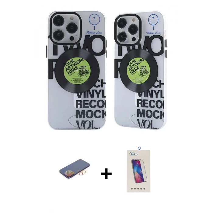 MARSİLYAN™- iPhone 12 Pro Max Kılıf Nova Doku Koleksiyonu - Siyah Joko 5D Cam + Renkli Kamera Lens Koruma Cam - TU