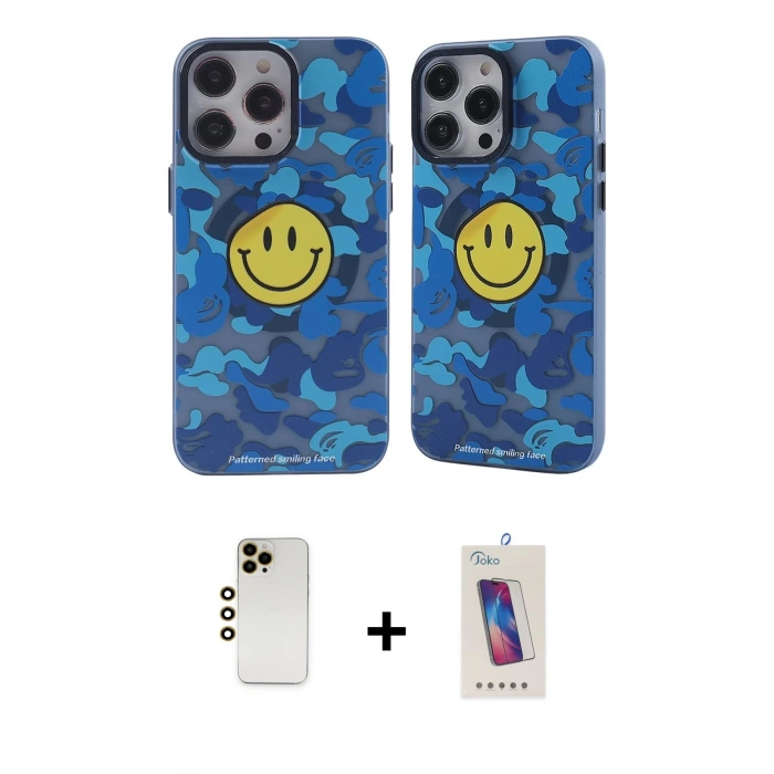 MARSİLYAN™- iPhone 12 Pro Max Kılıf Nova Doku Koleksiyonu - Siyah Joko 5D Cam + Shine Kamera Lens - GD