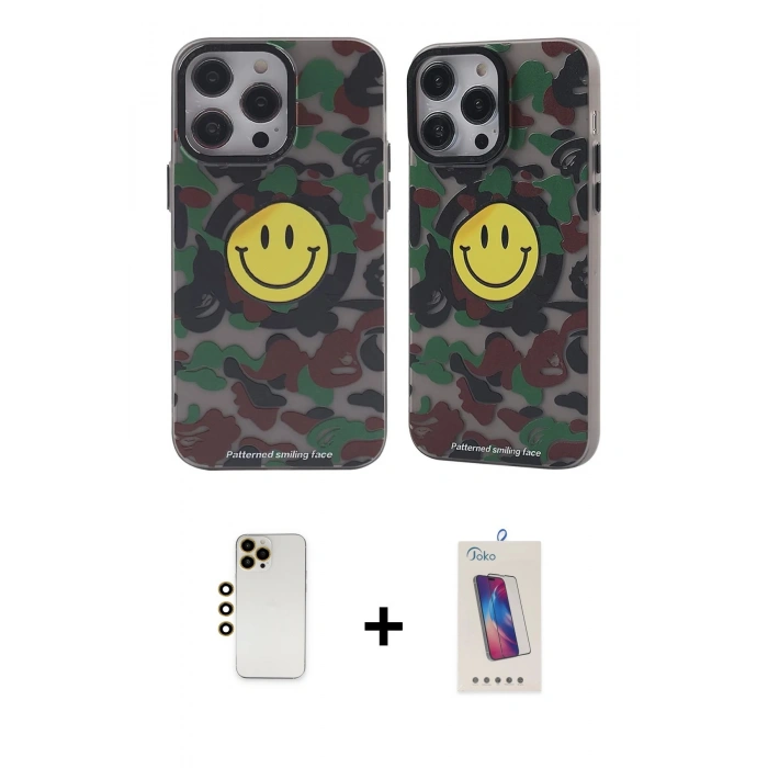 MARSİLYAN™- iPhone 12 Pro Max Kılıf Nova Doku Koleksiyonu - Siyah Joko 5D Cam + Shine Kamera Lens - GD