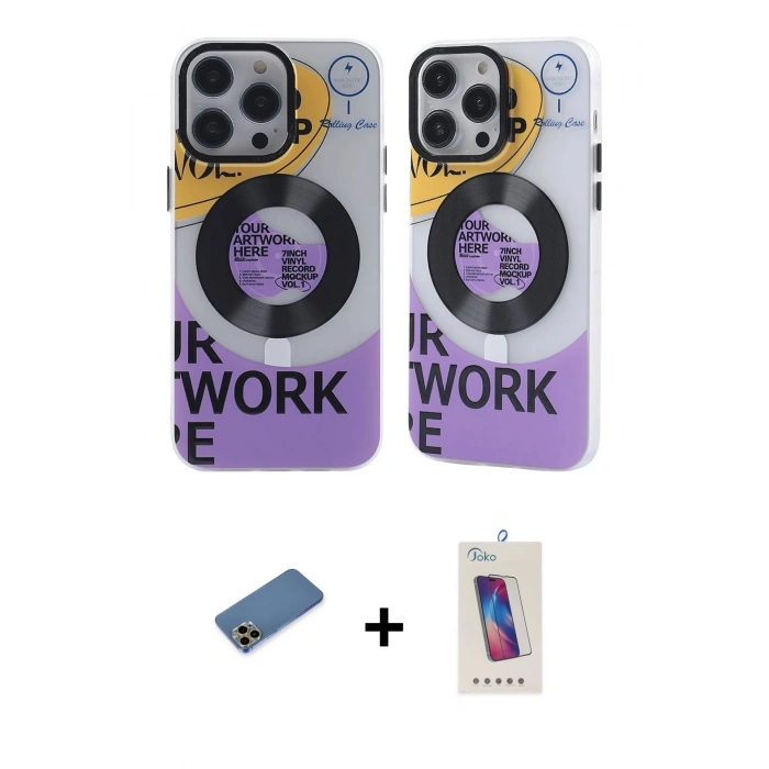MARSİLYAN™- iPhone 12 Pro Max Kılıf Nova Doku Koleksiyonu - Siyah Joko 5D Cam + Shine Kamera Lens Koruma Cam - GD