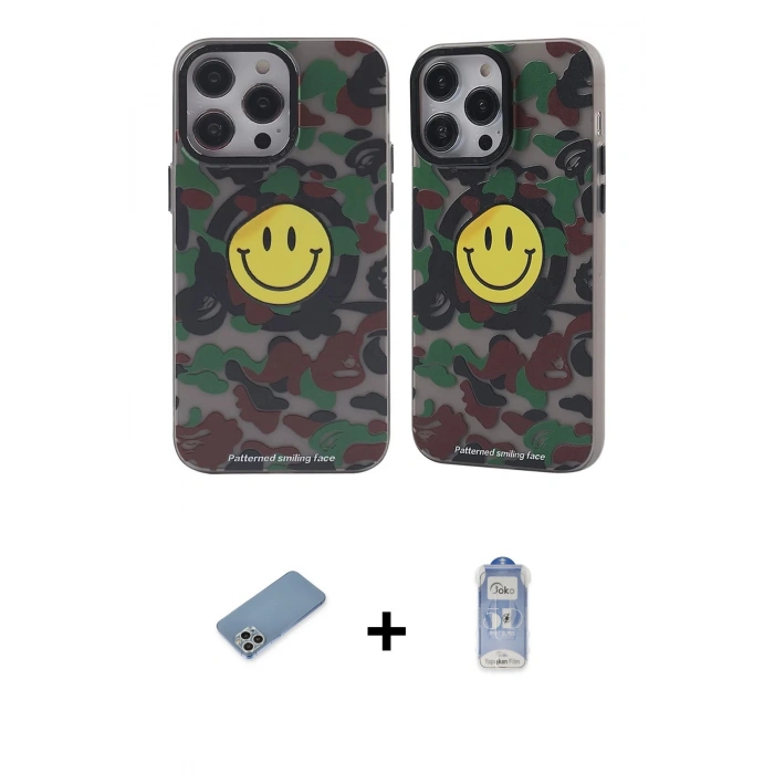 MARSİLYAN™- iPhone 12 Pro Max Kılıf Nova Doku Koleksiyonu - Siyah Joko Magic 5D Cam + Shine Kamera Lens Koruma Cam - GS