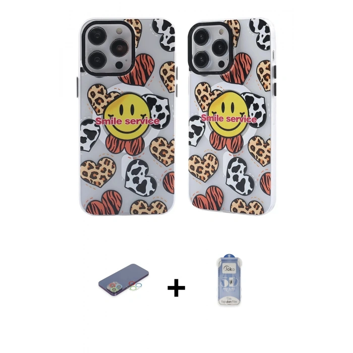 MARSİLYAN™- iPhone 12 Pro Max Kılıf Nova Doku Koleksiyonu - Siyah Joko Magic 5D Cam + Mavi Renkli Kamera Lens Koruma Cam