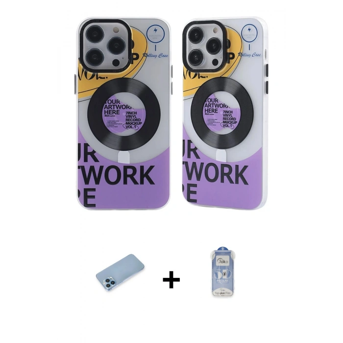 MARSİLYAN™- iPhone 12 Pro Max Kılıf Nova Doku Koleksiyonu - Siyah Joko Magic 5D Cam + Shine Kamera Lens Koruma Cam - MI