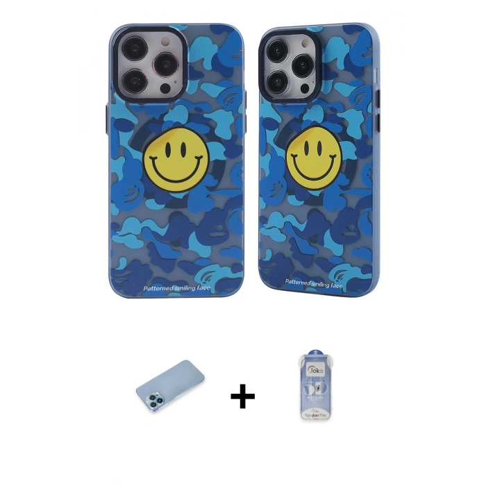 MARSİLYAN™- iPhone 12 Pro Max Kılıf Nova Doku Koleksiyonu - Siyah Joko Magic 5D Cam + Shine Kamera Lens Koruma Cam - MI