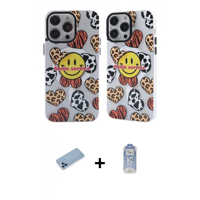 MARSİLYAN™- iPhone 12 Pro Max Kılıf Nova Doku Koleksiyonu - Siyah Joko Magic 5D Cam + Shine Kamera Lens Koruma Cam - MI