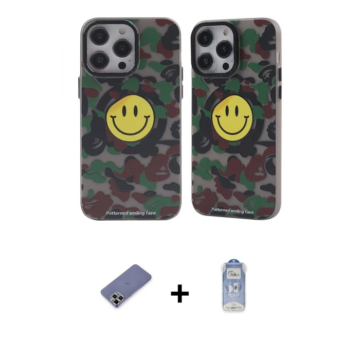 MARSİLYAN™- iPhone 12 Pro Max Kılıf Nova Doku Koleksiyonu - Siyah Joko Magic 5D Cam + Metal Kamera Lens Koruma Cam - GD