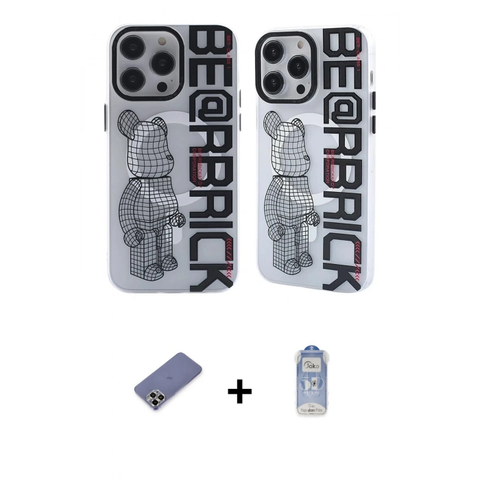 MARSİLYAN™- iPhone 12 Pro Max Kılıf Nova Doku Koleksiyonu - Siyah Joko Magic 5D Cam + Metal Kamera Lens Koruma Cam - GD