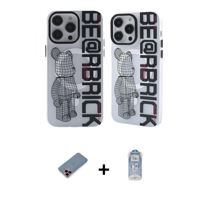MARSİLYAN™- iPhone 12 Pro Max Kılıf Nova Doku Koleksiyonu - Siyah Joko Magic 5D Cam + Metal Kamera Lens Koruma Cam - KI