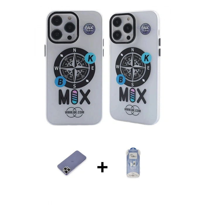 MARSİLYAN™- iPhone 12 Pro Max Kılıf Nova Doku Koleksiyonu - Siyah Joko Magic 5D Cam + Metal Kamera Lens Koruma Cam - GD