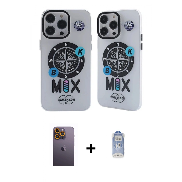 MARSİLYAN™- iPhone 12 Pro Max Kılıf Nova Doku Koleksiyonu - Siyah Joko Magic 5D Cam + Sarı Neon Fosforlu Kamera Lens