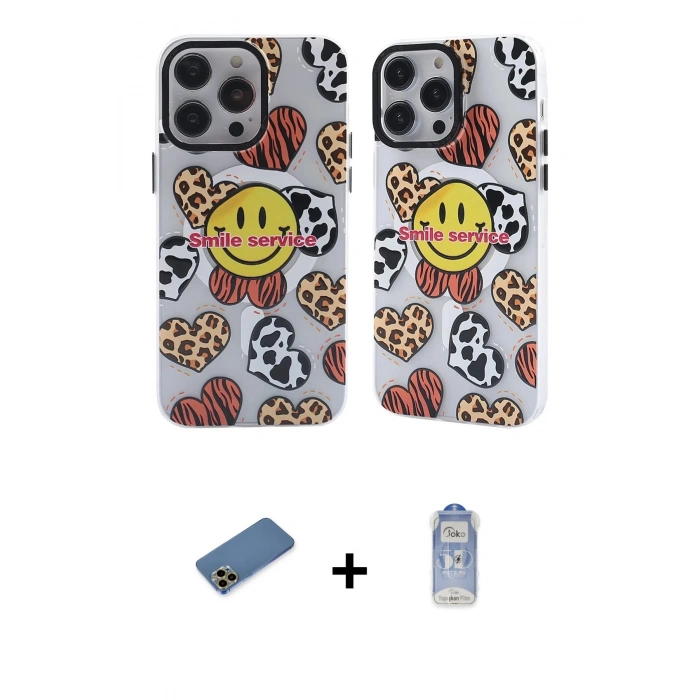 MARSİLYAN™- iPhone 12 Pro Max Kılıf Nova Doku Koleksiyonu - Siyah Joko Magic 5D Cam + Shine Kamera Lens Koruma Cam - GD