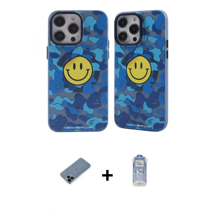 MARSİLYAN™- iPhone 12 Pro Max Kılıf Nova Doku Koleksiyonu - Siyah Joko Magic 5D Cam + Shine Kamera Lens Koruma Cam - SH