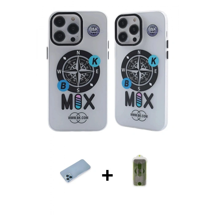 MARSİLYAN™- iPhone 12 Pro Max Kılıf Nova Doku Koleksiyonu - Siyah Joko Magic 5D Hayalet Cam + Shine Kamera Lens Koruma Cam - MI