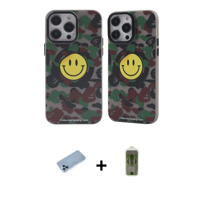 MARSİLYAN™- iPhone 12 Pro Max Kılıf Nova Doku Koleksiyonu - Siyah Joko Magic 5D Hayalet Cam + Shine Kamera Lens Koruma Cam - MI
