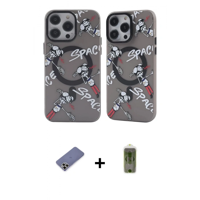 MARSİLYAN™- iPhone 12 Pro Max Kılıf Nova Doku Koleksiyonu - Siyah Joko Magic 5D Hayalet Cam + Metal Kamera Lens Koruma Cam - GD