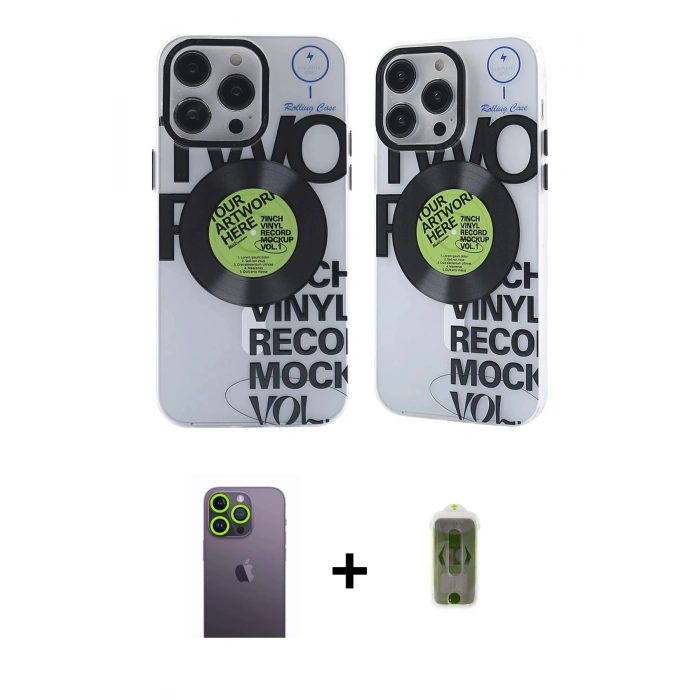 MARSİLYAN™- iPhone 12 Pro Max Kılıf Nova Doku Koleksiyonu - Siyah Joko Magic 5D Hayalet Cam + Neon Fosforlu Kamera Lens - YL