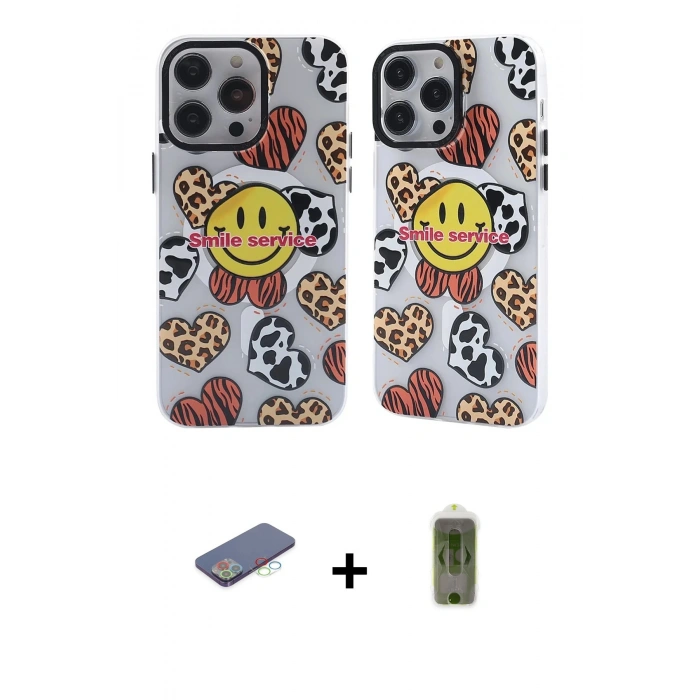 MARSİLYAN™- iPhone 12 Pro Max Kılıf Nova Doku Koleksiyonu - Siyah Joko Magic 5D Hayalet Cam + Renkli Kamera Lens Koruma Cam - MI
