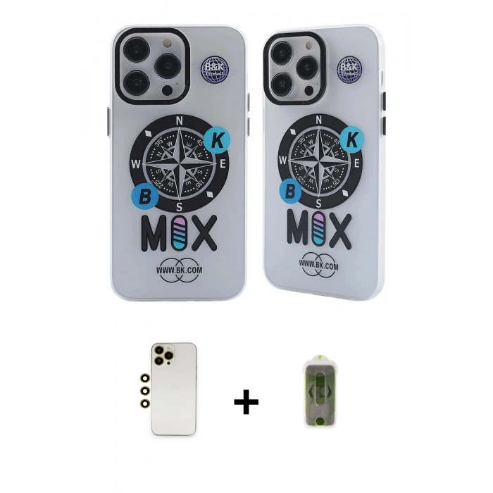 MARSİLYAN™- iPhone 12 Pro Max Kılıf Nova Doku Koleksiyonu - Siyah Joko Magic 5D Hayalet Cam + Shine Kamera Lens - GD