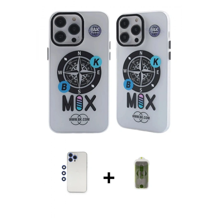 MARSİLYAN™- iPhone 12 Pro Max Kılıf Nova Doku Koleksiyonu - Siyah Joko Magic 5D Hayalet Cam + Shine Kamera Lens - LT
