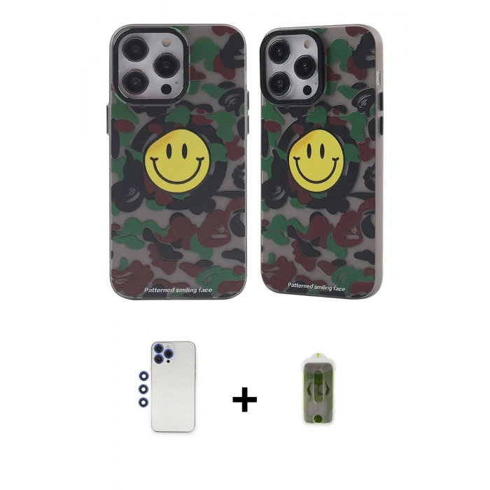 MARSİLYAN™- iPhone 12 Pro Max Kılıf Nova Doku Koleksiyonu - Siyah Joko Magic 5D Hayalet Cam + Shine Kamera Lens - LT