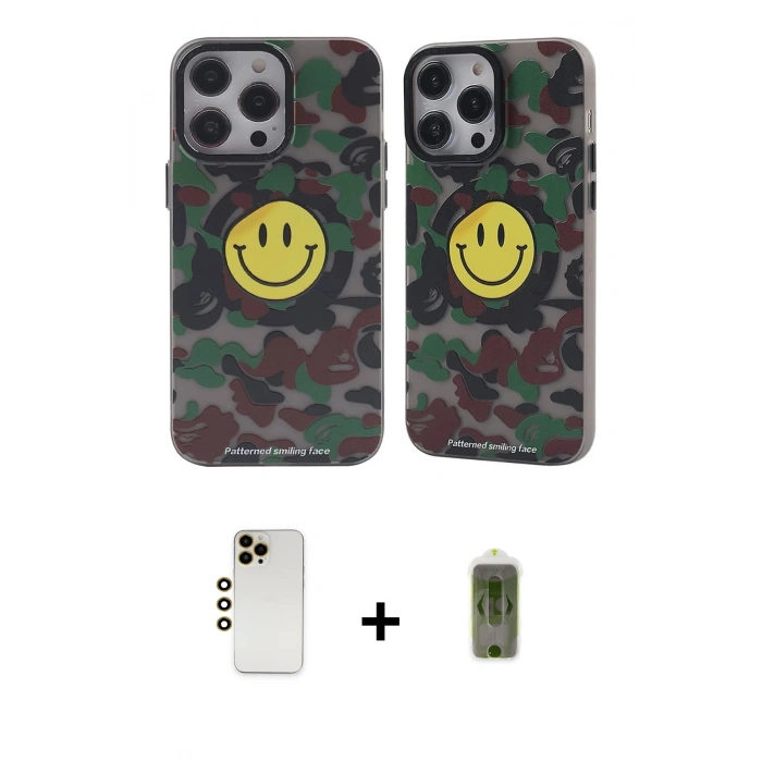 MARSİLYAN™- iPhone 12 Pro Max Kılıf Nova Doku Koleksiyonu - Siyah Joko Magic 5D Hayalet Cam + Shine Kamera Lens - GD