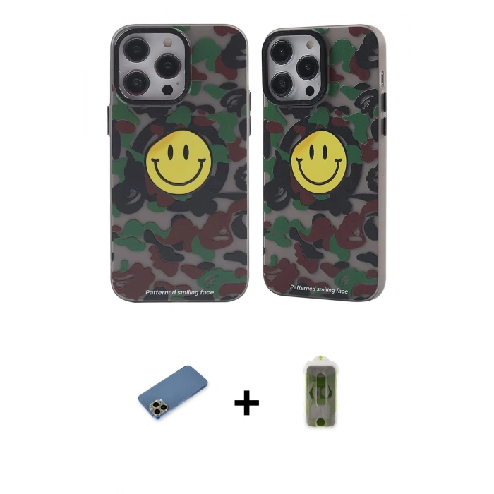 MARSİLYAN™- iPhone 12 Pro Max Kılıf Nova Doku Koleksiyonu - Siyah Joko Magic 5D Hayalet Cam + Shine Kamera Lens Koruma Cam - GD