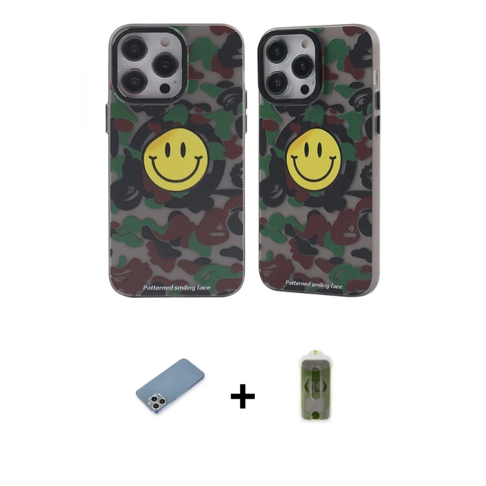 MARSİLYAN™- iPhone 12 Pro Max Kılıf Nova Doku Koleksiyonu - Siyah Joko Magic 5D Hayalet Cam + Shine Kamera Lens Koruma Cam - GS