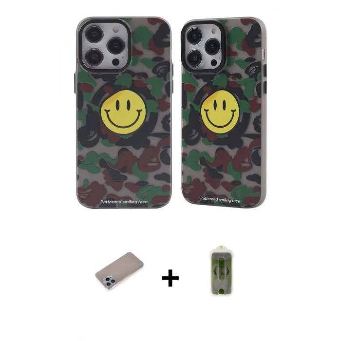 MARSİLYAN™- iPhone 12 Pro Max Kılıf Nova Doku Koleksiyonu - Siyah Joko Magic 5D Hayalet Cam + Shine Kamera Lens Koruma Cam - SABE