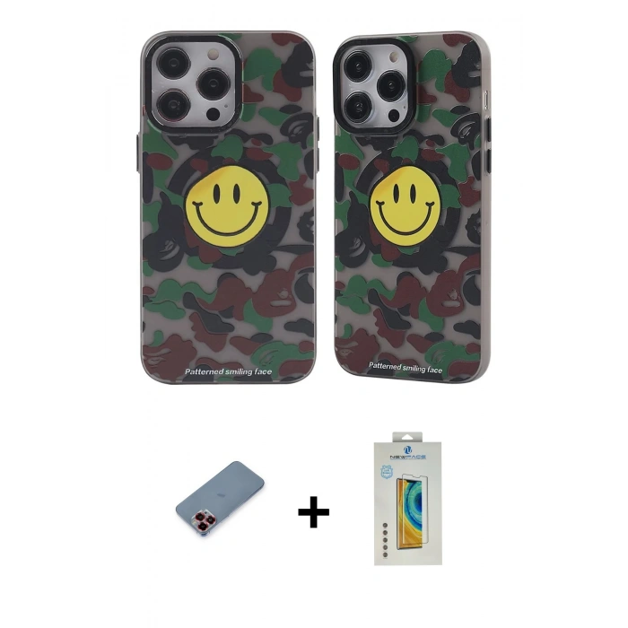 MARSİLYAN™- iPhone 12 Pro Max Kılıf Nova Doku Koleksiyonu - Siyah Polymer Nano Ekran Koruyucu + Metal Kamera Lens Koruma Cam - KI
