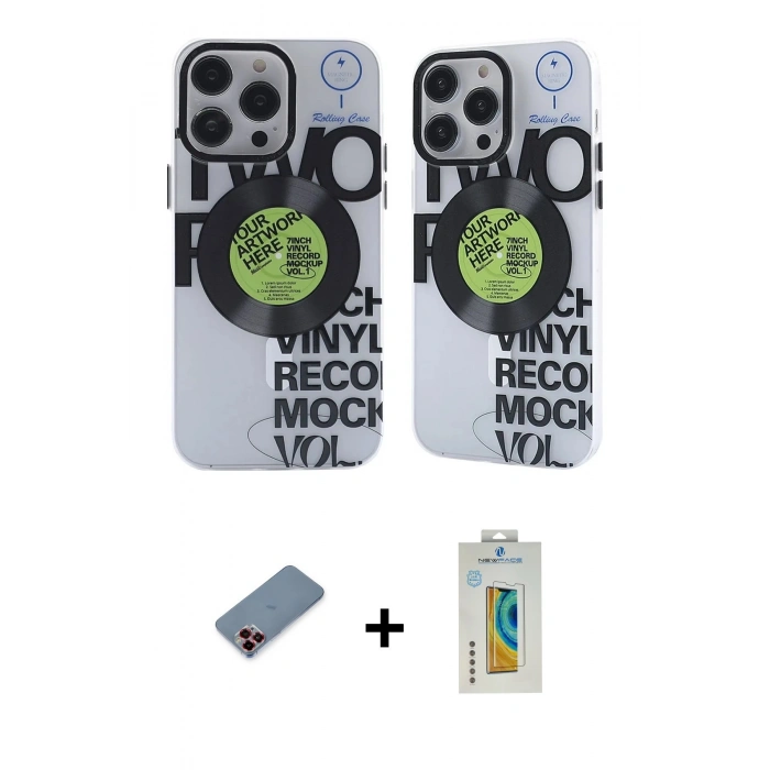 MARSİLYAN™- iPhone 12 Pro Max Kılıf Nova Doku Koleksiyonu - Siyah Polymer Nano Ekran Koruyucu + Metal Kamera Lens Koruma Cam - KI