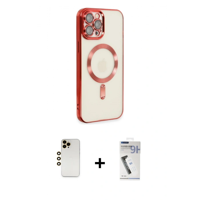 MARSİLYAN™- iPhone 12 Pro Max Kılıf Nova Işık Özel Seri - Şeffaf Uv Polymer Nano Ekran Koruyucu + Shine Kamera Lens - GD
