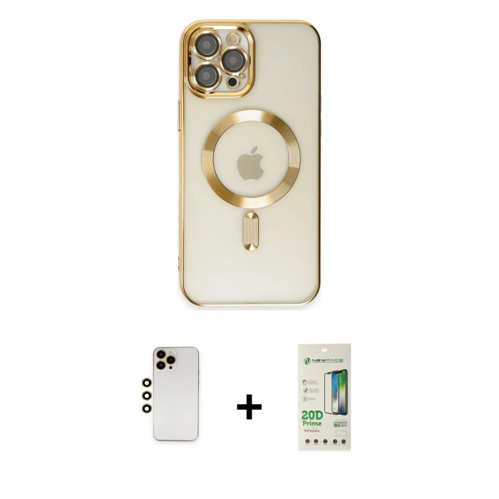 MARSİLYAN™- iPhone 12 Pro Max Kılıf Nova Işık Özel Seri - Siyah 20D Premium Cam Ekran Koruyucu + Shine Kamera Lens - GD