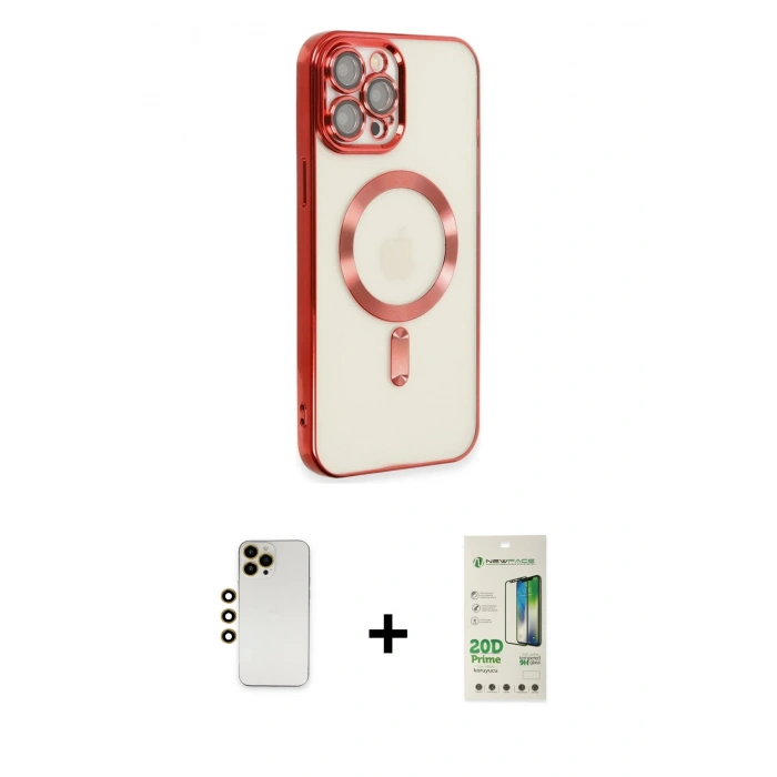 MARSİLYAN™- iPhone 12 Pro Max Kılıf Nova Işık Özel Seri - Siyah 20D Premium Cam Ekran Koruyucu + Shine Kamera Lens - GD