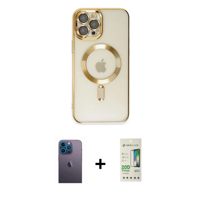 MARSİLYAN™- iPhone 12 Pro Max Kılıf Nova Işık Özel Seri - Siyah 20D Premium Cam Ekran Koruyucu + Neon Fosforlu Kamera Lens - MI