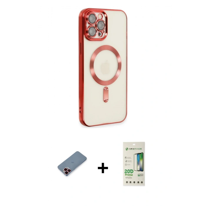 MARSİLYAN™- iPhone 12 Pro Max Kılıf Nova Işık Özel Seri - Siyah 20D Premium Cam Ekran Koruyucu + Metal Kamera Lens Koruma Cam - KI