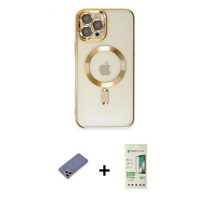 MARSİLYAN™- iPhone 12 Pro Max Kılıf Nova Işık Özel Seri - Siyah 20D Premium Cam Ekran Koruyucu + Metal Kamera Lens Koruma Cam - GD