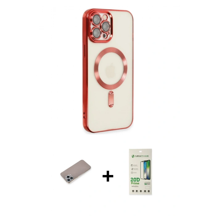 MARSİLYAN™- iPhone 12 Pro Max Kılıf Nova Işık Özel Seri - Siyah 20D Premium Cam Ekran Koruyucu + Shine Kamera Lens Koruma Cam - SABE