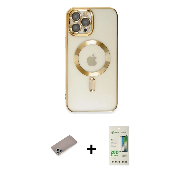 MARSİLYAN™- iPhone 12 Pro Max Kılıf Nova Işık Özel Seri - Siyah 20D Premium Cam Ekran Koruyucu + Shine Kamera Lens Koruma Cam - SABE